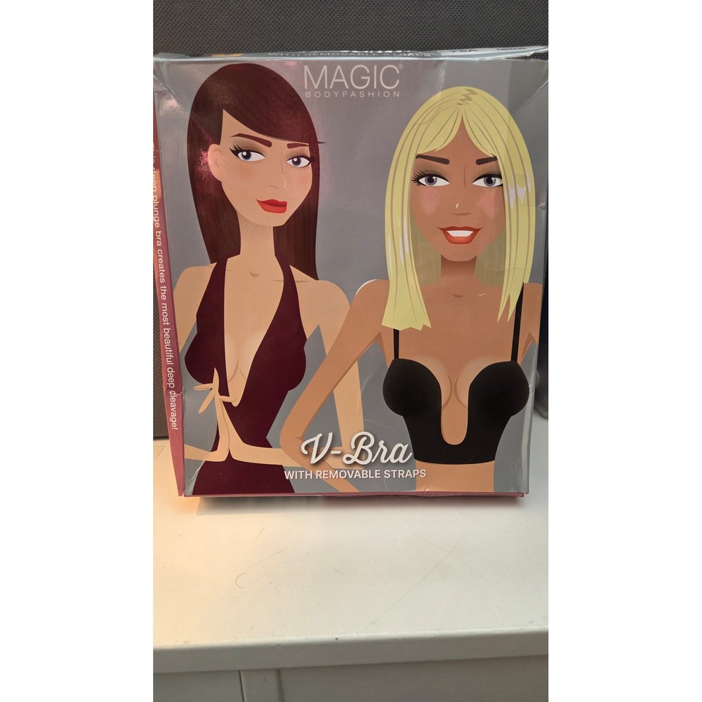 Magic Bodyfashion Ultra Plunge V-Bra Latte Size 34A 75A Low Cut Backless Bra